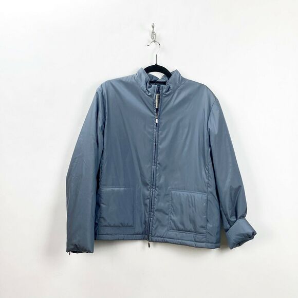 J. Jill XL Womens Gray Blue Sating Full-zip Lightweight Jacket - Picture 1 of 6